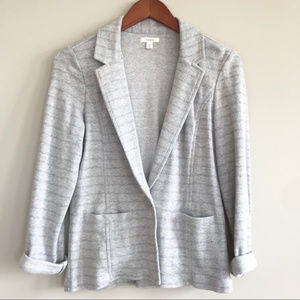 Caslon Striped One-Button Knit Blazer